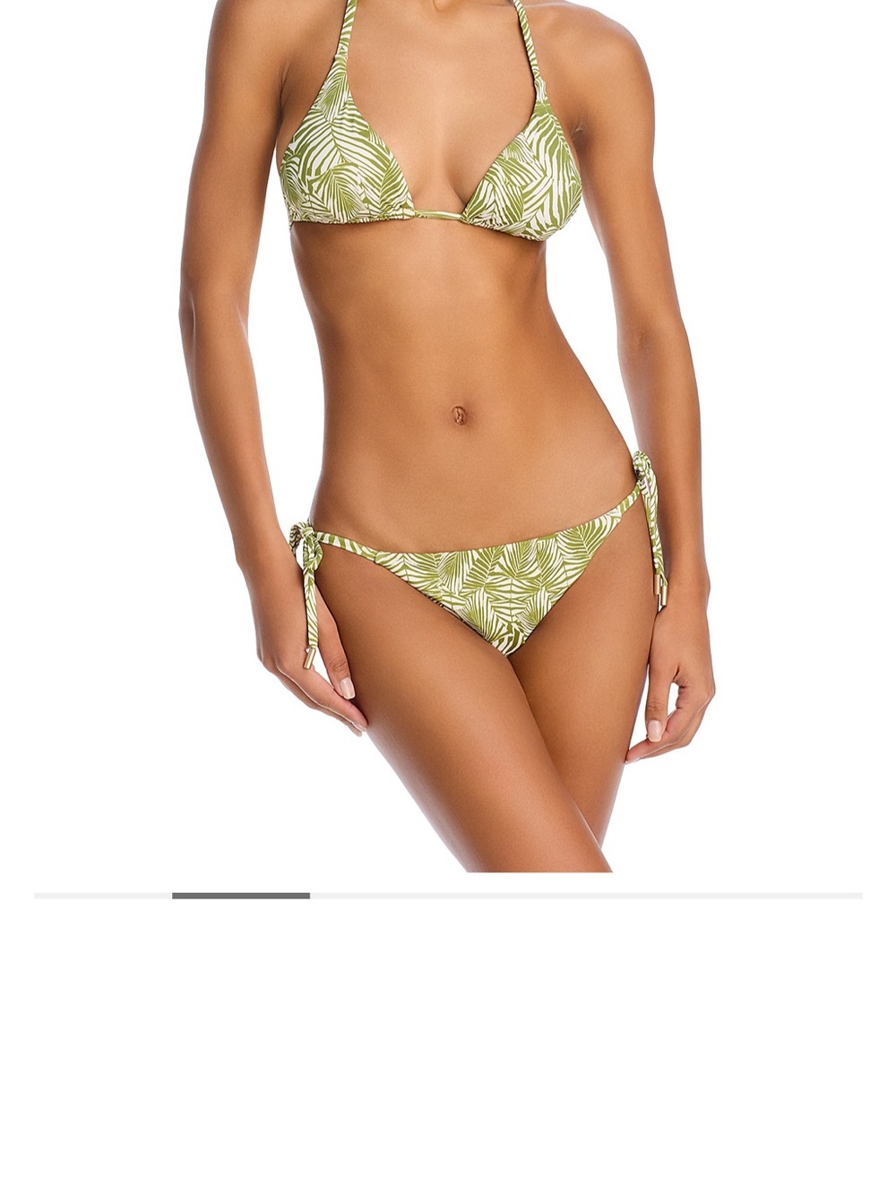 Aqua Green Palm Leaf Tie-Side Triangle Bikini
